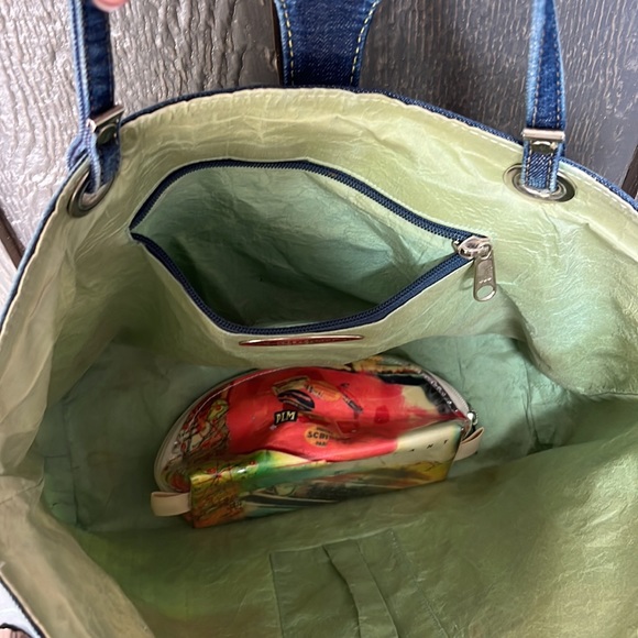 Tote bag with denim straps! GUC - Picture 7 of 8